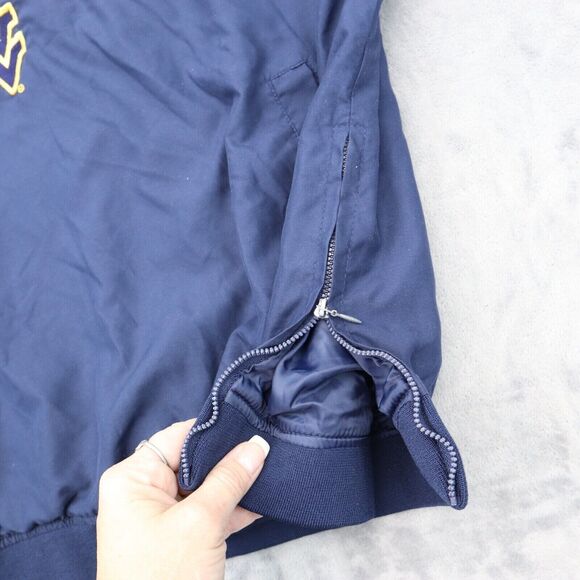 West Virginia Mountaineers Jacket Mens XL Blue Pro Player VNeck Pocket Pullover - Picture 11 of 16